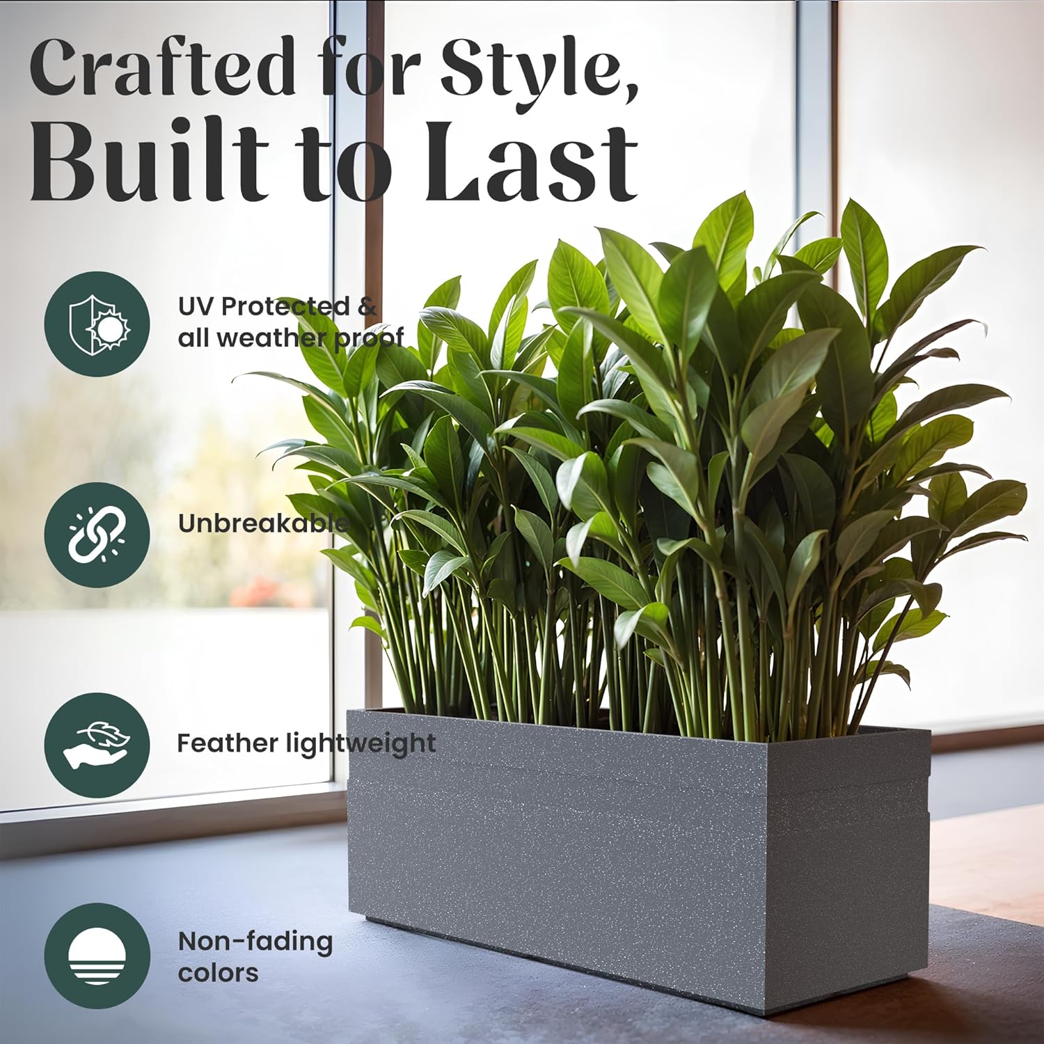 24 inch rectangle pots for plants