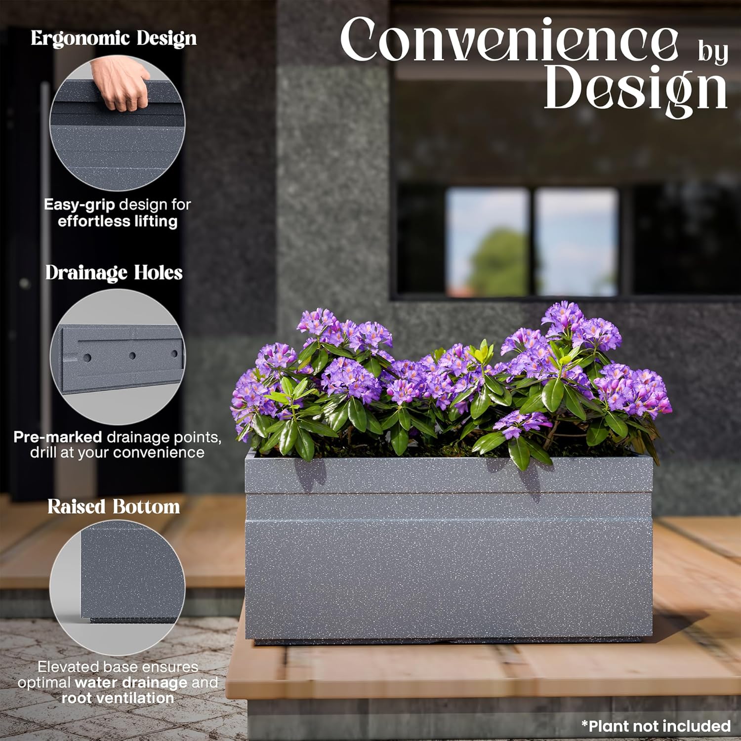 24 inch rectangle pots for plants