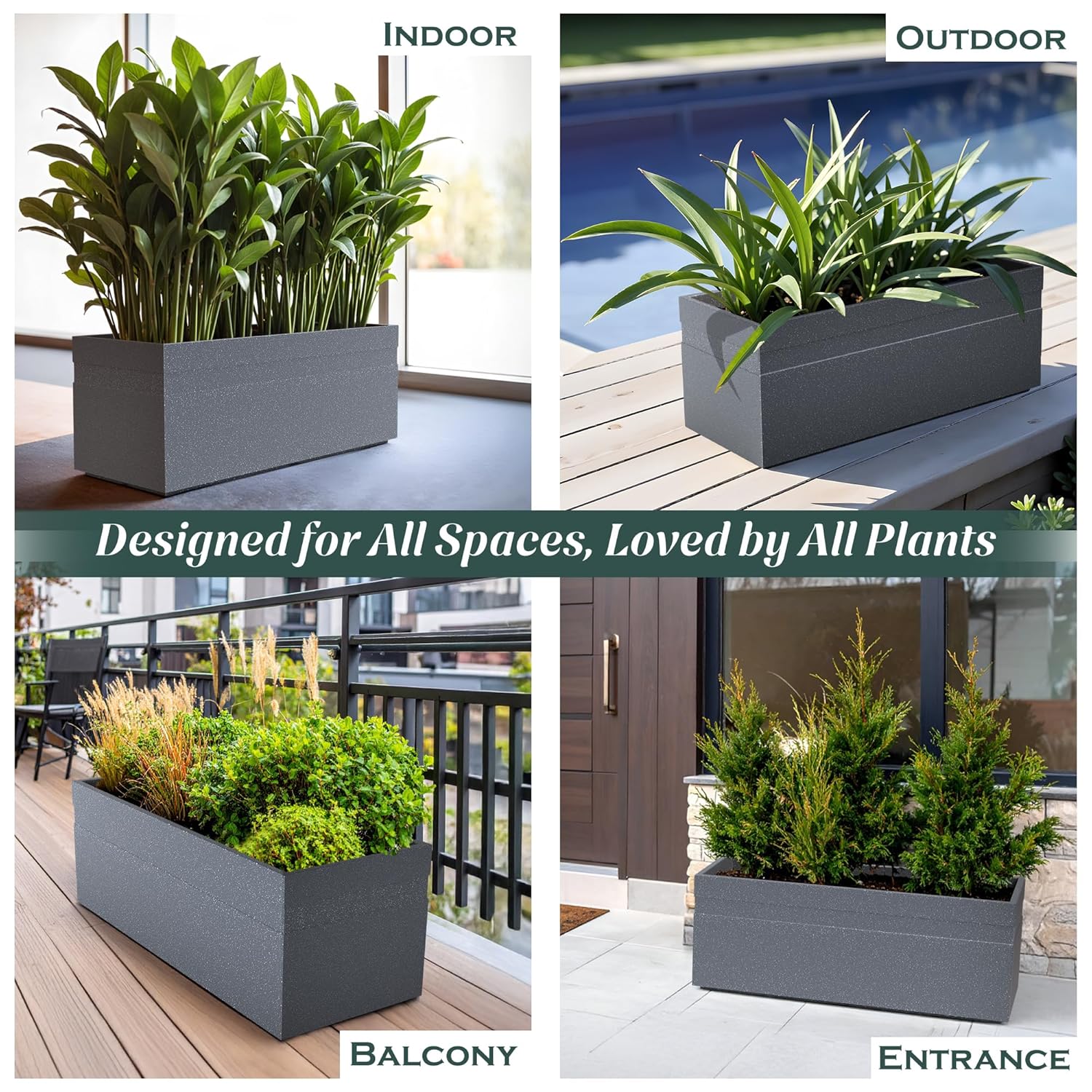24 inch rectangle pots for plants